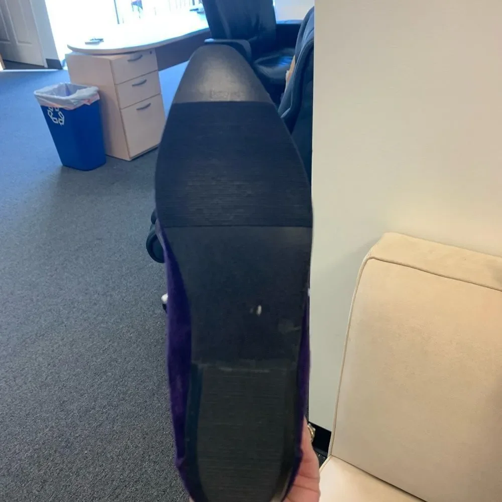 Purple Suede  Fold Over Flat Boots sz 6 New